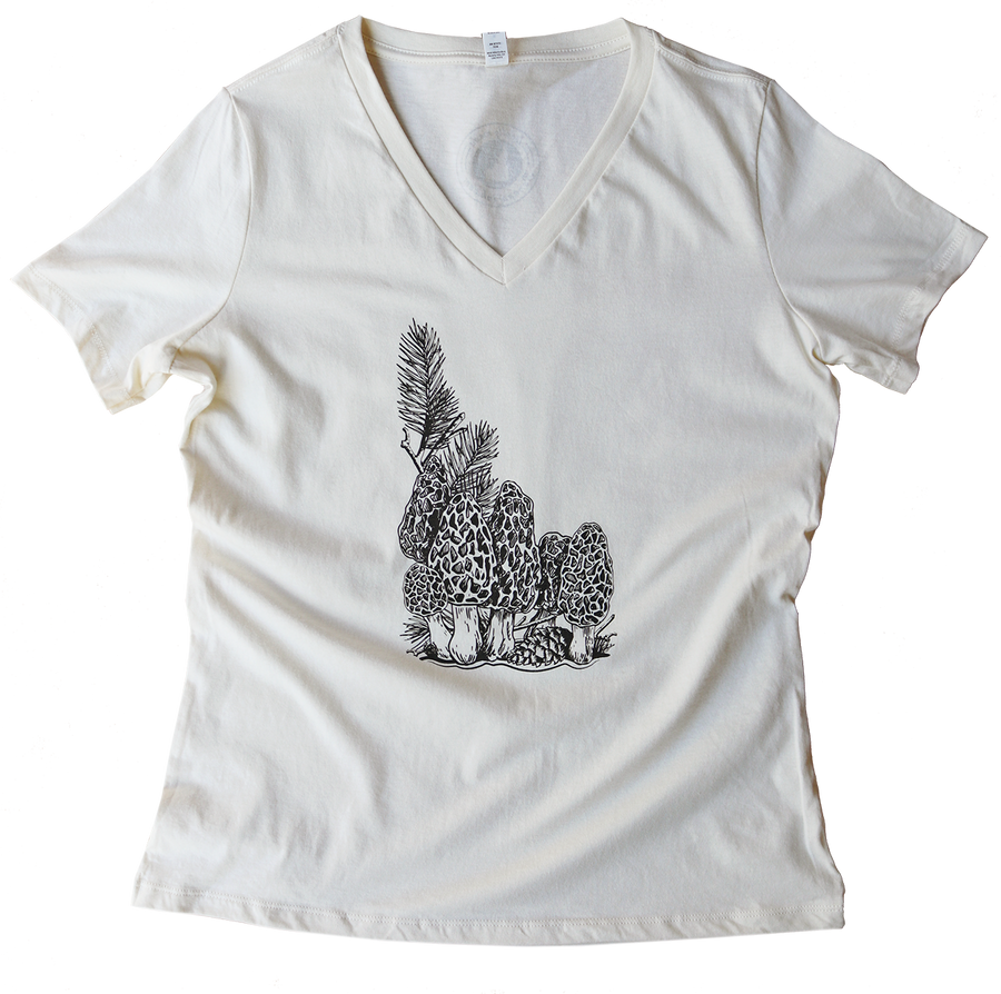 Idaho Morel Ladies V Neck Tee