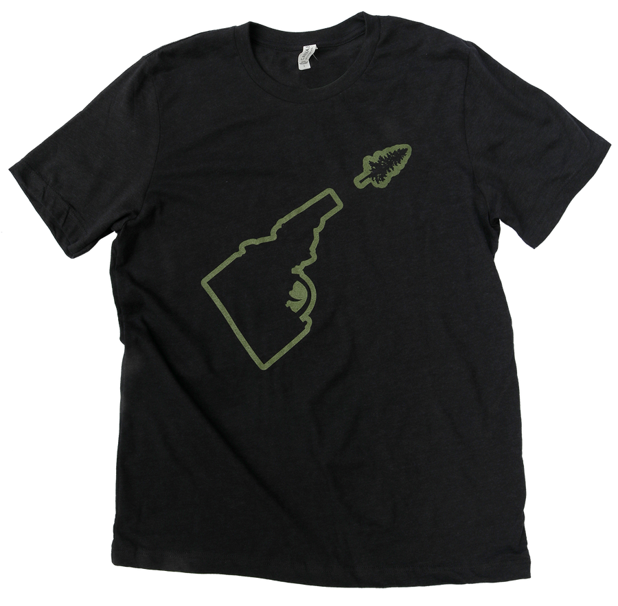 Idaho Tree-Gun Outline Mens Tee