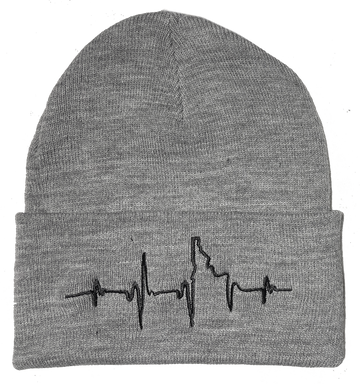 Heartbeat EKG Idaho Foldover Beanie