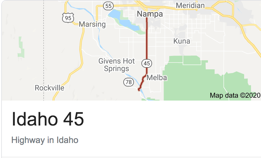 Idaho Highway 45 Sticker