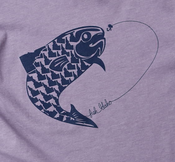 Fish Idaho Ladies V Neck Tee